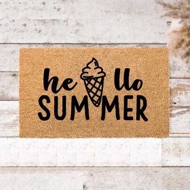 Hello Summer Cone  Doormat - Unicorn Fart Productions